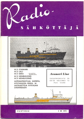 Radiosähköttäjä-lehden kansi (2/1972)